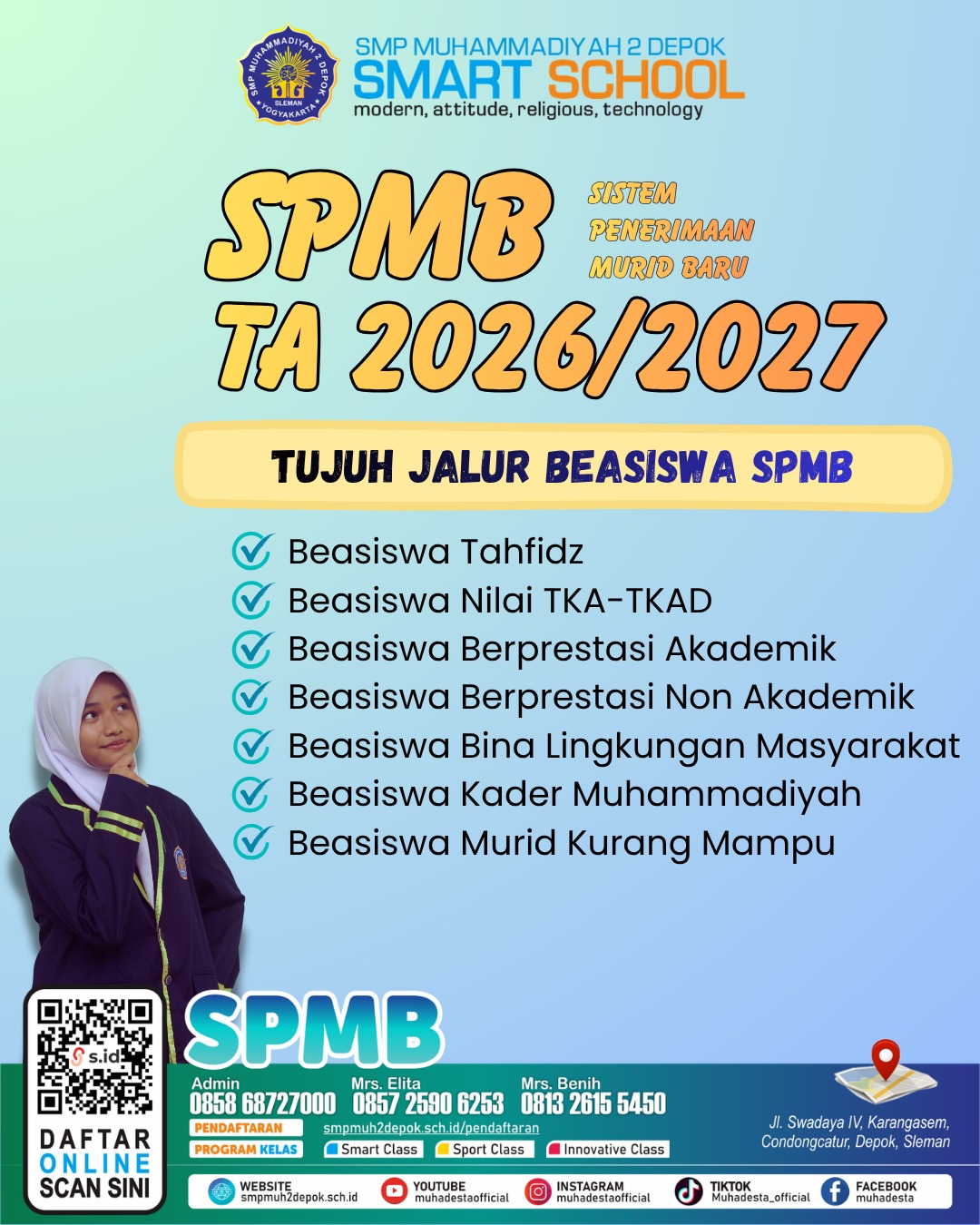 Raih Peluang Emas! 7 Jalur Beasiswa SPMB SMP Muhammadiyah 2 Depok T.A 2026/2027 Raih Peluang Emas! 7 Jalur Beasiswa SPMB SMP Muhammadiyah 2 Depok T.A 2026/2027
