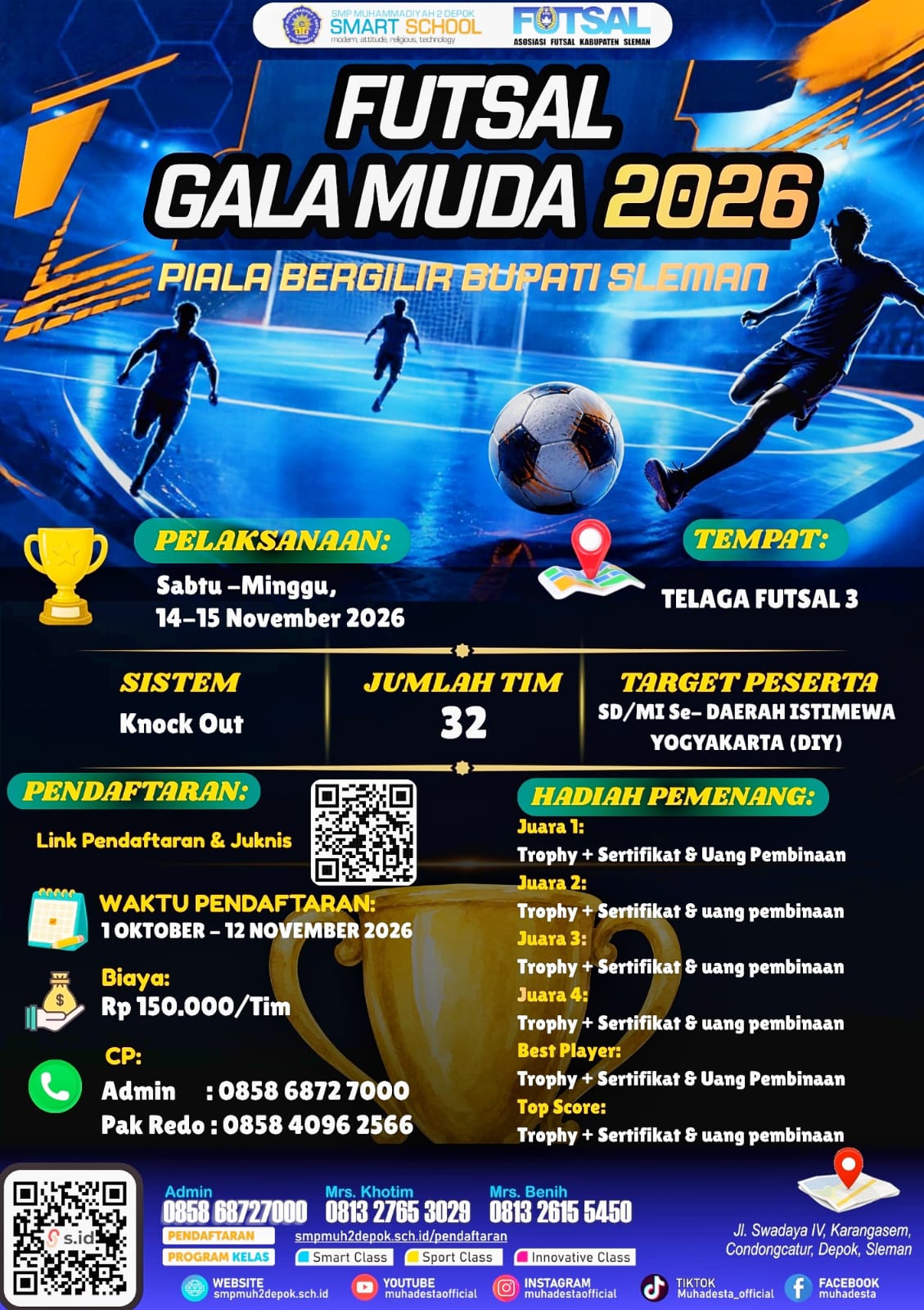 Siapkan Tim Terbaikmu! Ikuti Futsal Gala Muda 2026 Perebutkan Piala Bergilir Bupati Sleman